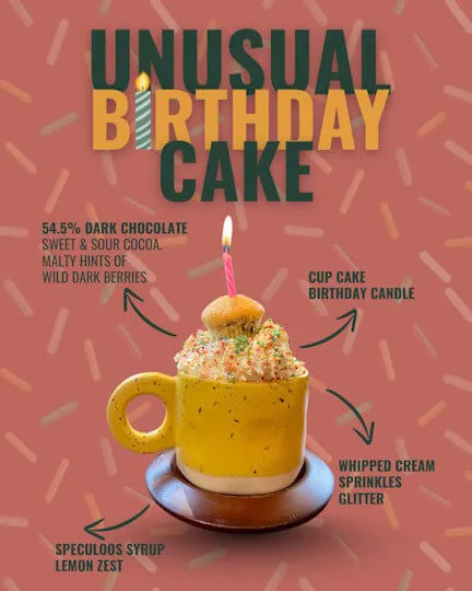 Unusual Birthday Cake hot chocolate